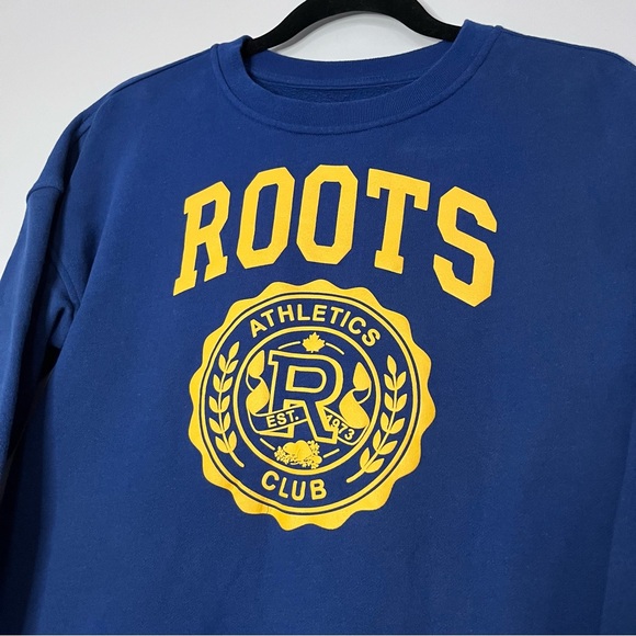 Roots Youth Boys Athletic Club Blue and Yellow Crewneck Sweater Size XL - Picture 2 of 9